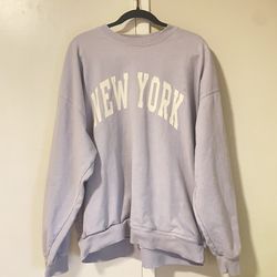 Oversized New York Printed Sweatshirt With Pockets