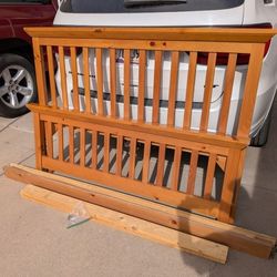 Solid Wood Queen Size Bed Frame 