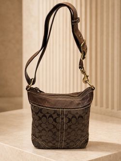 Coach chocolate monogram hobo bag