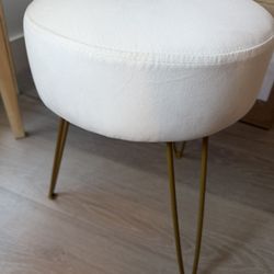 White Vanity Ottoman 