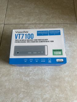 VisionTek VT7100 Triple 4K USB-C Docking Station | 100W Power Delivery | Open Box