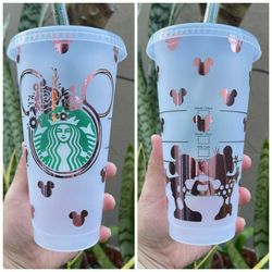 Personalised Mickey And Minnie Starbucks Cup
