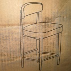 2 white counter stool with aluminum legs