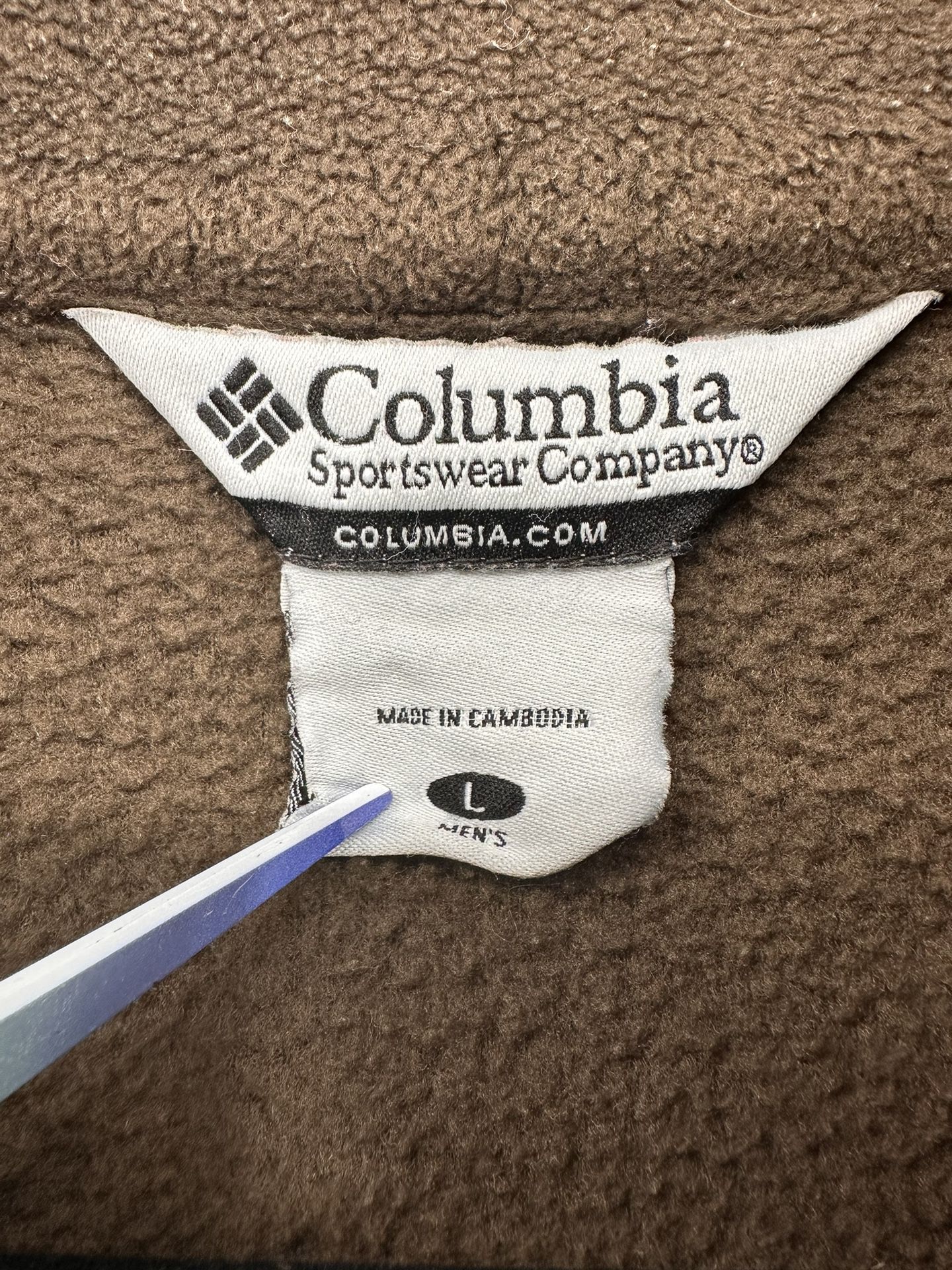 Columbia Fleece Jacket Chocolate Brown Sports Utility Comfort Casual Sz Men’s L