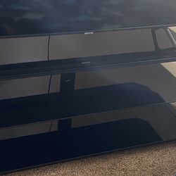 Black 3 Parts  Glass TV Desk 