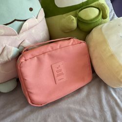 orange toiletry hanging bag 