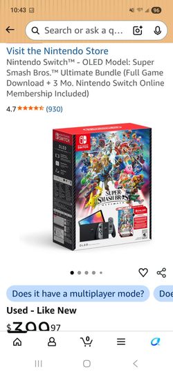 Super Smash Bros edition switch OLED