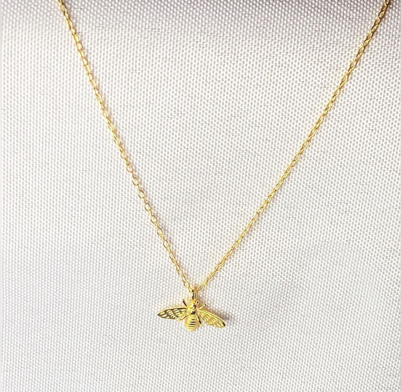 Sterling Silver Gold Bee Necklace 