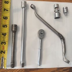 Snap-On Tools Assorted Pieces - Ratchet - Socket Extensions - Adapter - Wrench 