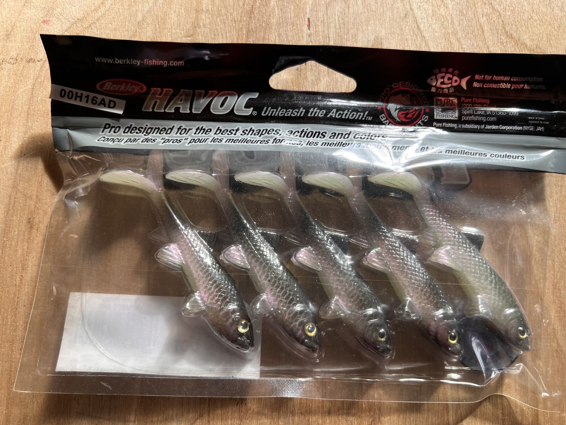 4 Pks Havoc 3” Sick Fish Jr. Soft Swimbait, Largemouth Bass, Spotties