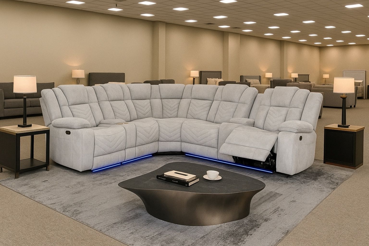 Power Reclining Sectional In Stock For Fast Delivery 