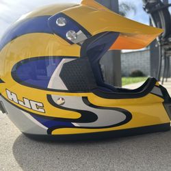 HJC CL X2 YOUTH MEDIUM FULL FACE HELMET SNELL95 DOT 99-05 YELLOW BLUE GREAT CONDITON