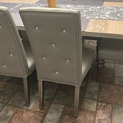 Six Grey Dining Room Chairs $100 Each