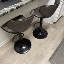 Set of 2 Bar Stools – Modern Adjustable 