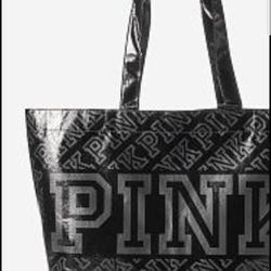 New Victoria Secret Pink Waterproof Laminated Reusable Large Tote Gym Beach 