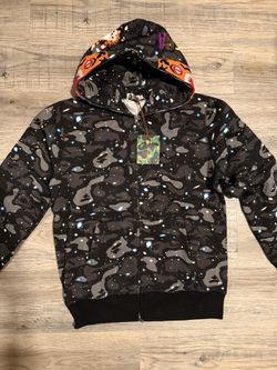 BAPE Space Camo Tiger Full Zip Hoodie Black