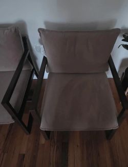 Upholstered Accent Chair with Metal Frame