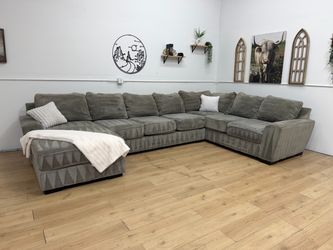 Huge Gray Sectional Couch - Free Delivery