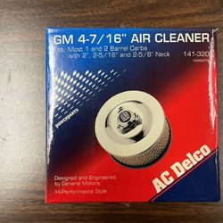 NOS GM AC DELCO 4-7/16 CHROME AIR CLEANER 141-320 NEW IN BOX