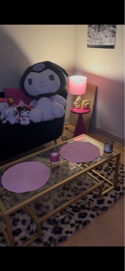 Gold glass coffee table