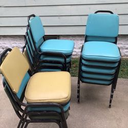 4 Stackable Chairs, different colors
