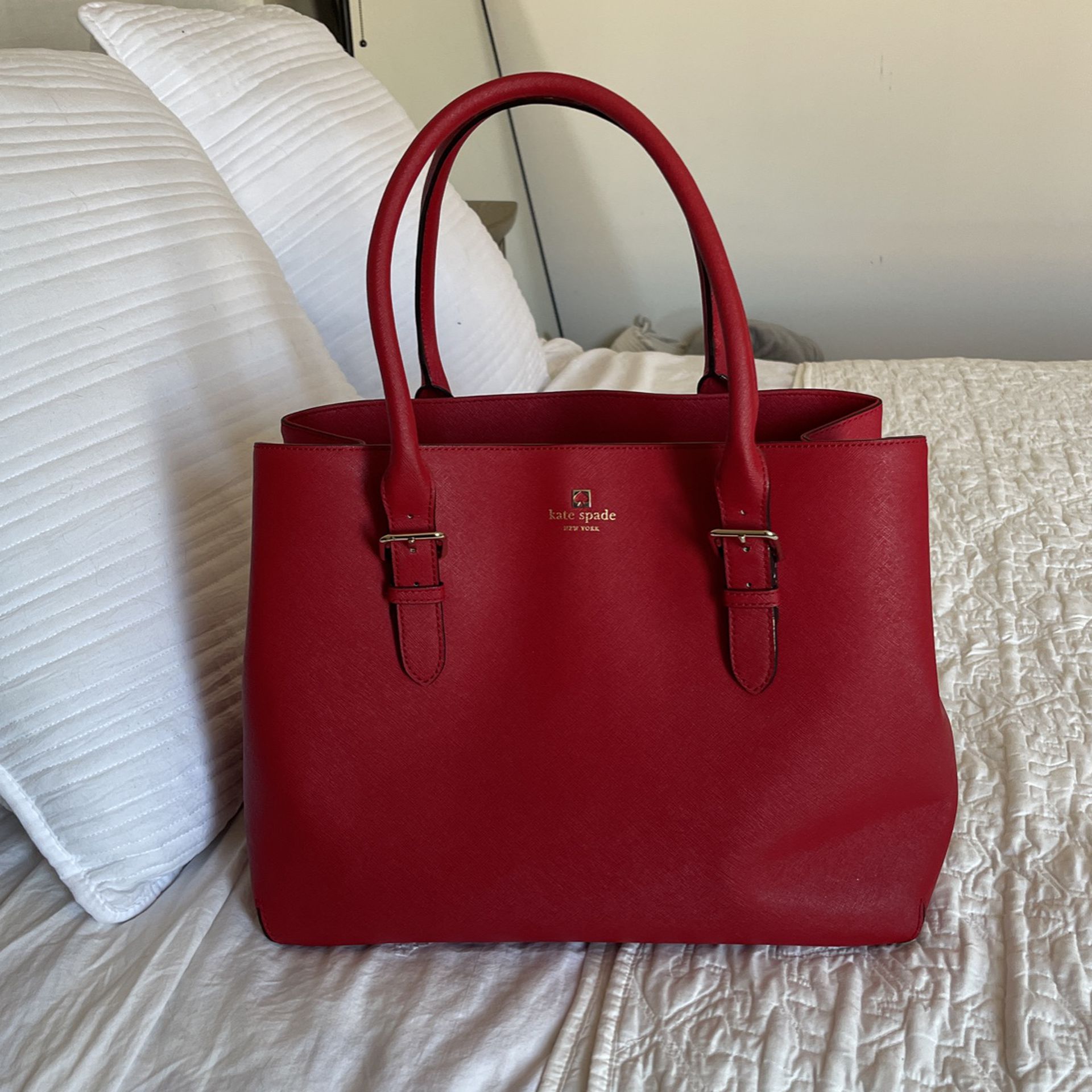 Red Kate Spade Large Tote Bag 