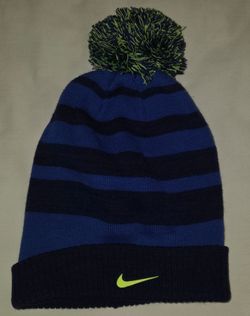 Nike - Knit Beanie Pom - Youth: One Size - Blue / Black / Green