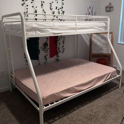 Metal White Bunk Bed 