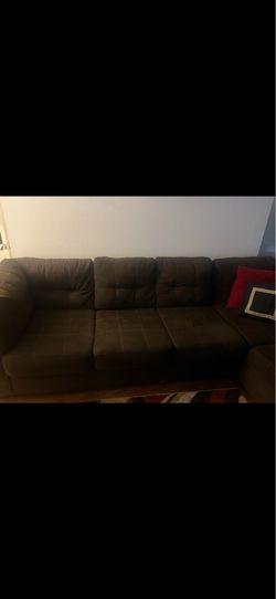 Brown sectional couch