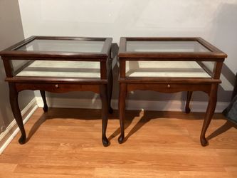 Shadow box end table set.