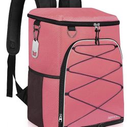 New Insulated Backpack Cooler. Holds 45 Cans. Color is pink.