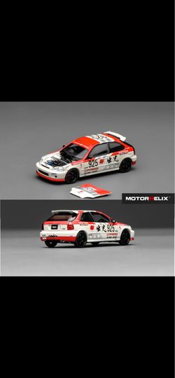 Motorhelix 1:64 Honda Civic TYPE R EK9 Idemitsu Motion Red M65040