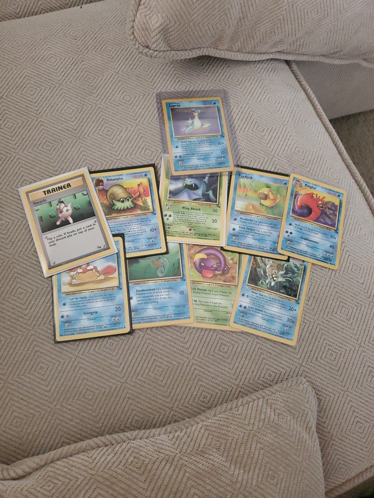 Pokemon Fossil Cards (Not 1st Edition) Invading A Lapras Holo