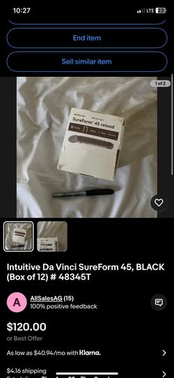 Intuitive Da Vinci SureForm 45, BLACK  (Box of 12) # 48345T