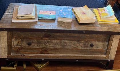 Wooden bench with storage