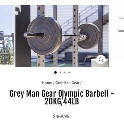 Grey Man Gear Olympic Barbell - 20KG/44LB $175/EACH (6 AVAILABLE)