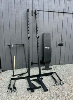 PRX foldable squat rack and bench