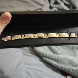 Gold Plated Mens Bracelet Stainless Steel
