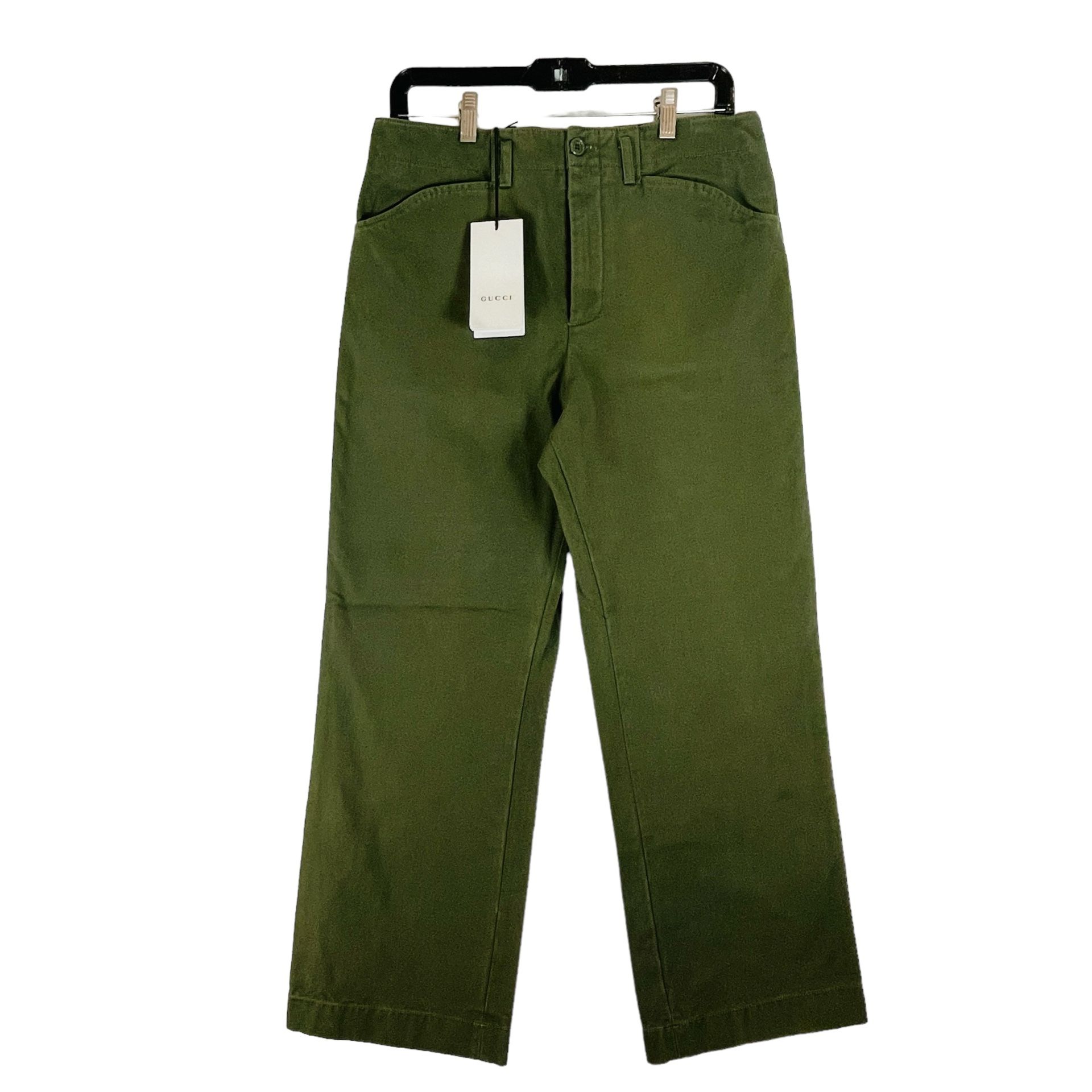 Gucci Mens Drill Flare Trousers Pants 