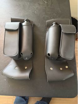 Crash bar bags with water bottles