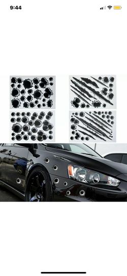 3D Bullet Holes Car Sticker Scratch Decal Waterproof Motorcycle Stickers12”X8.5”
