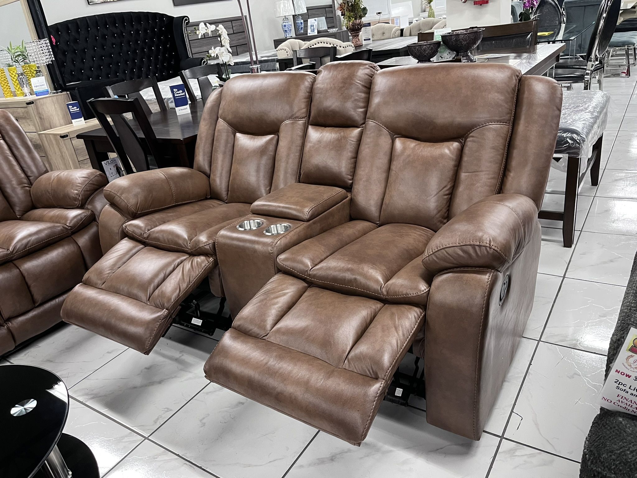 Manual Recliner Sofa Set 🔥 Take It Home With Only $50 Down