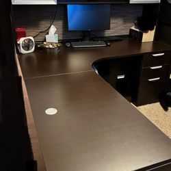 Beautiful Solid Oak Desk And Matching Table