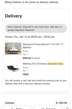Mattress Firm 50 Series Adjustable Base and Beautyrest PressureSmart™ 2.0 Firm 11" Mattress