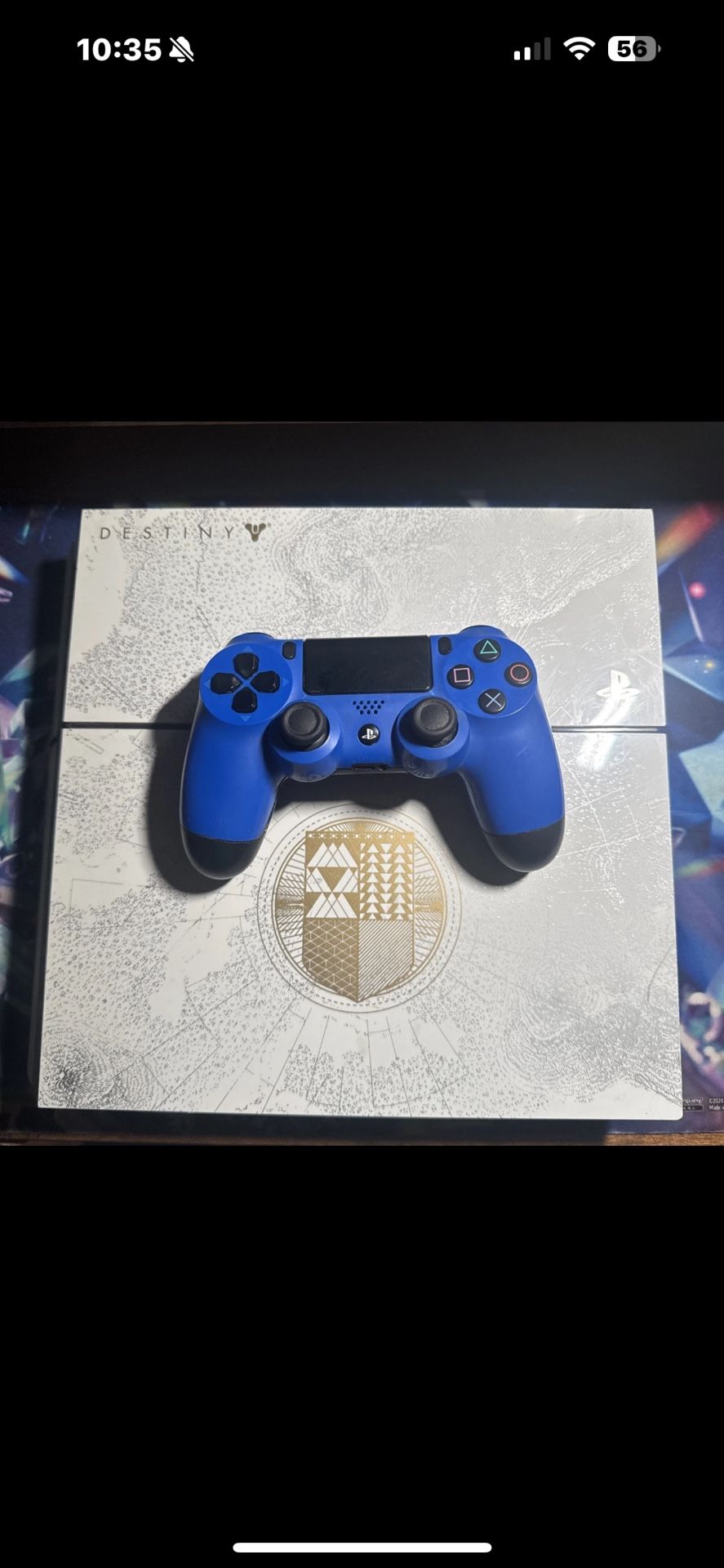 Destiny Edition PlayStation Console  CUH-1215A PS4 W/ Blue Control And FF7 Remake