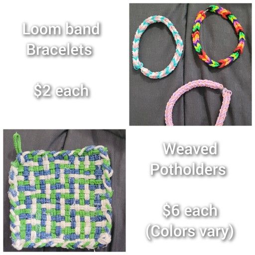 Homemade Potholder & Loom Band Bracelets