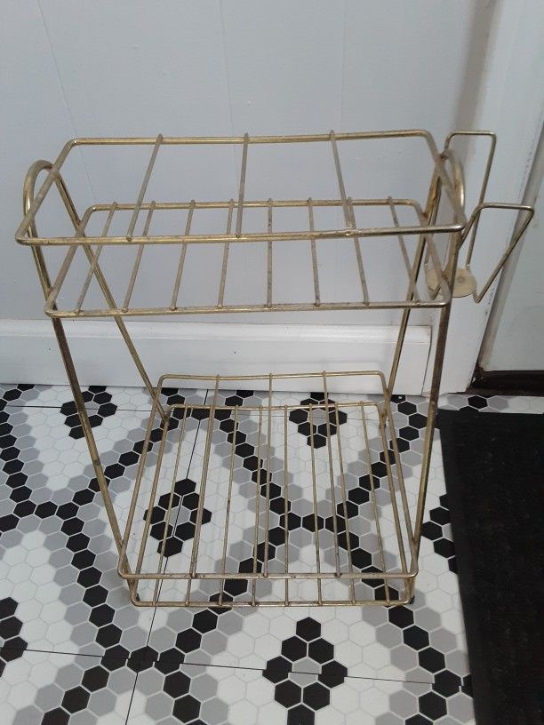 Mid Century 1960s Wire Shelf Small Bathroom 