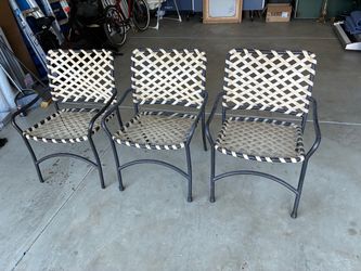 3 Vintage Brown Jordan Tamiami Outdoor Patio Armchairs
