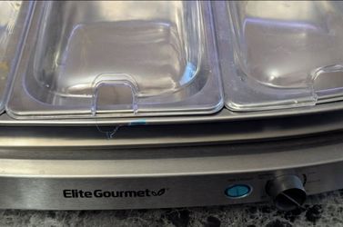Elite Gourmet 7.5Qt Triple Buffet Server & Warming Tray