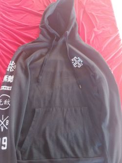 No Boundaries Black Graphic Hoodie with Sleeve Graphics - Size Small (34-36)